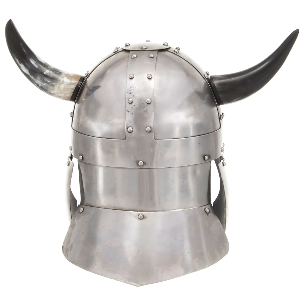Fantastična vikinška kaciga za LARP srebrna čelična
