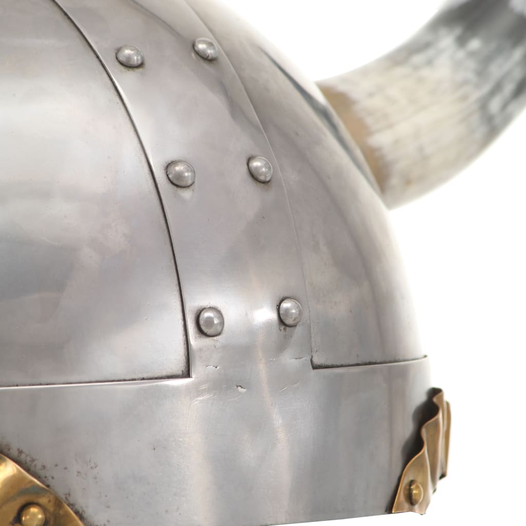Fantastična vikinška kaciga za LARP srebrna čelična