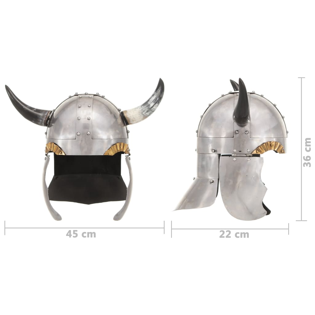 Fantastična vikinška kaciga za LARP srebrna čelična