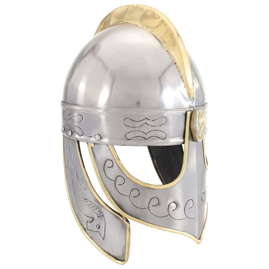 Antikna replika kacige Beowulf za LARP srebrna čelična