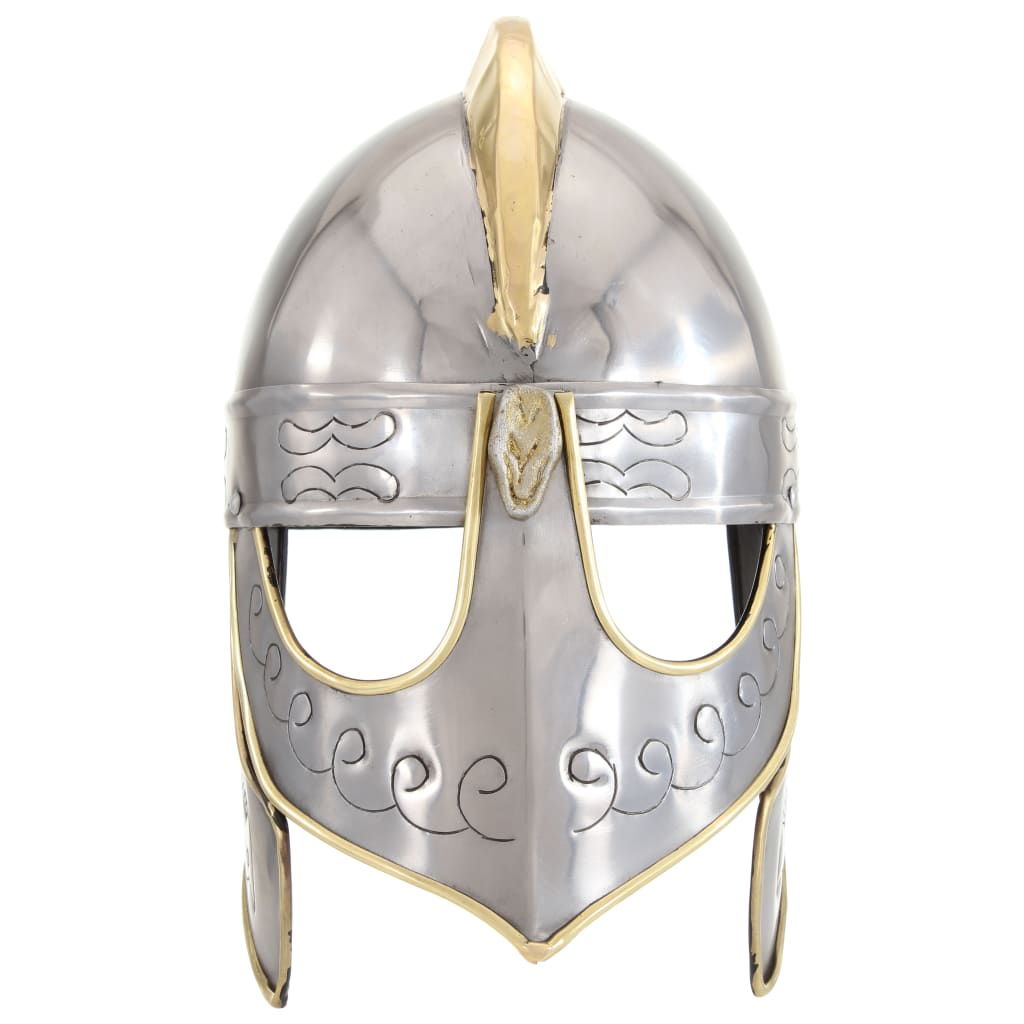 Antikna replika kacige Beowulf za LARP srebrna čelična