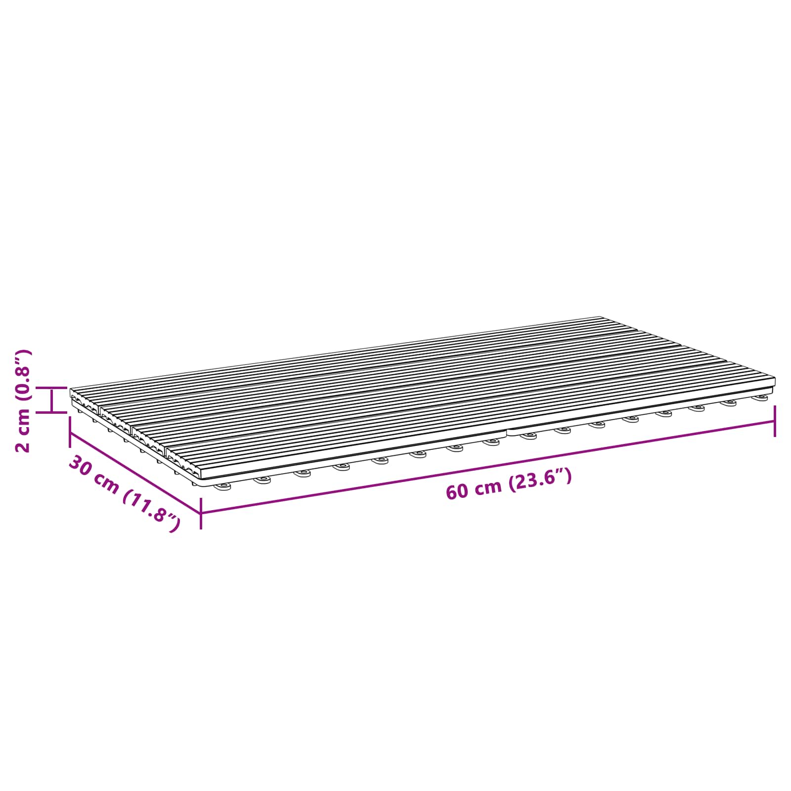 Pločice za decking 6 pcs Smeđa 60 x 30 cm Drvoplastična smjesa