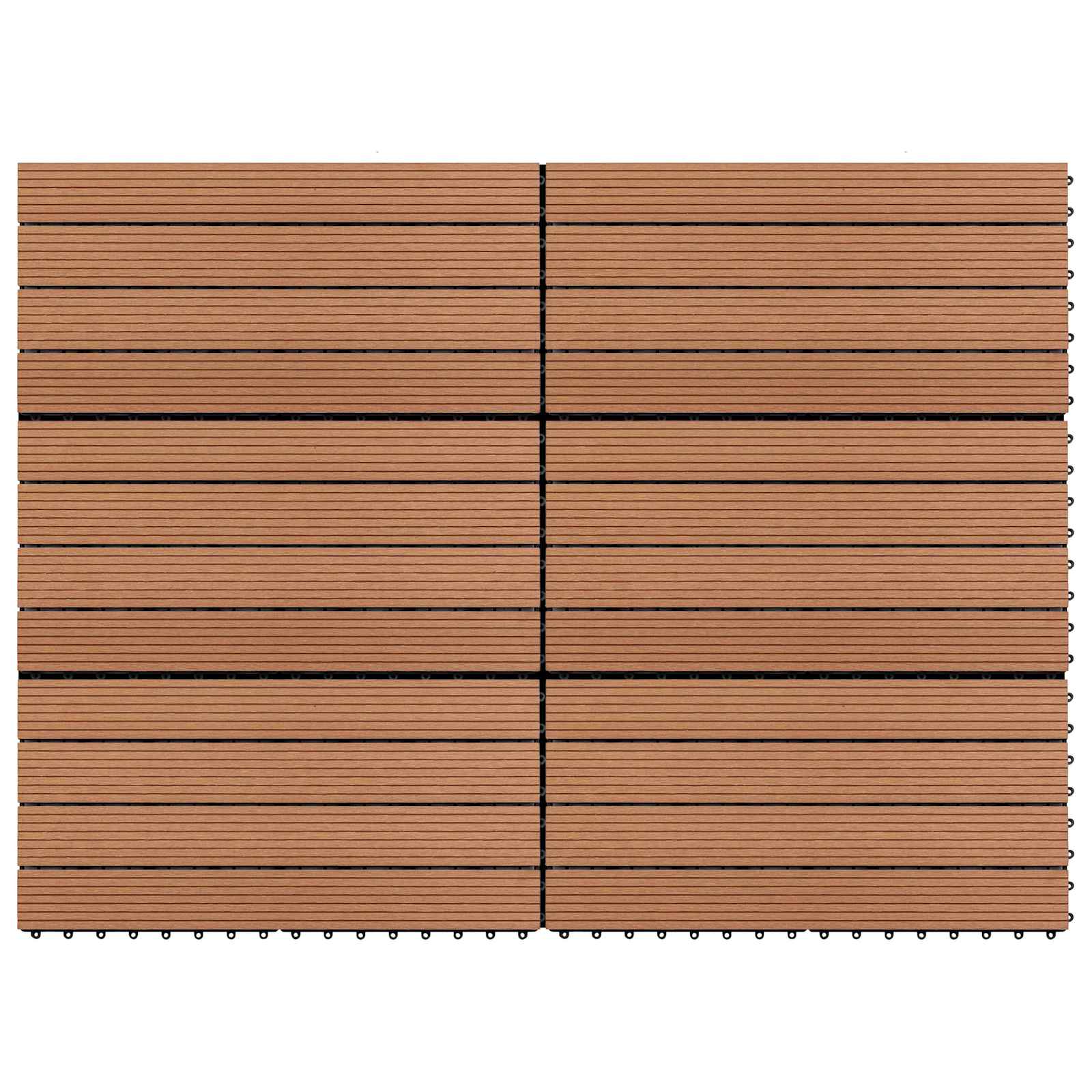 Pločice za decking 6 pcs Smeđa 60 x 30 cm Drvoplastična smjesa