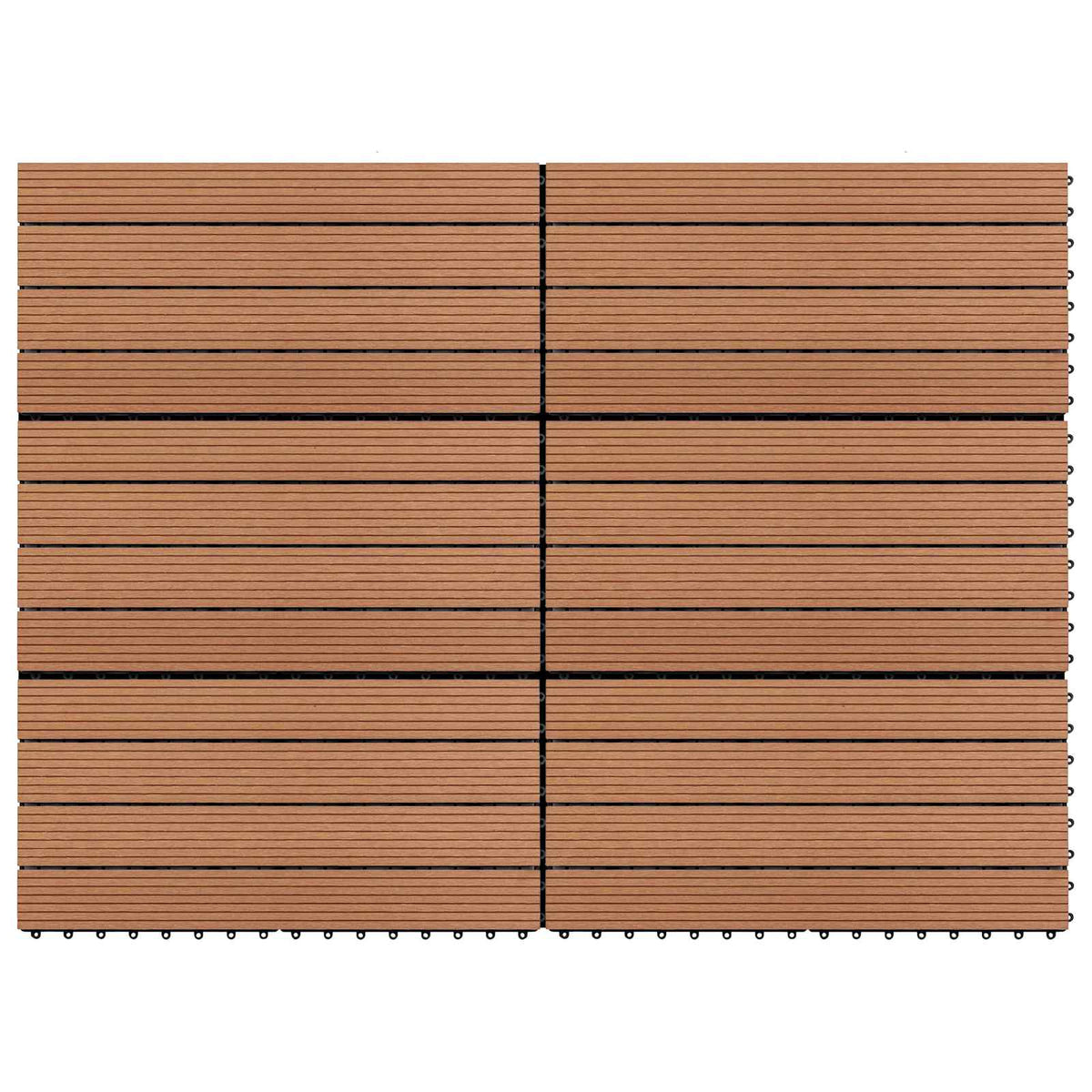 Pločice za decking 6 pcs Smeđa 60 x 30 cm Drvoplastična smjesa