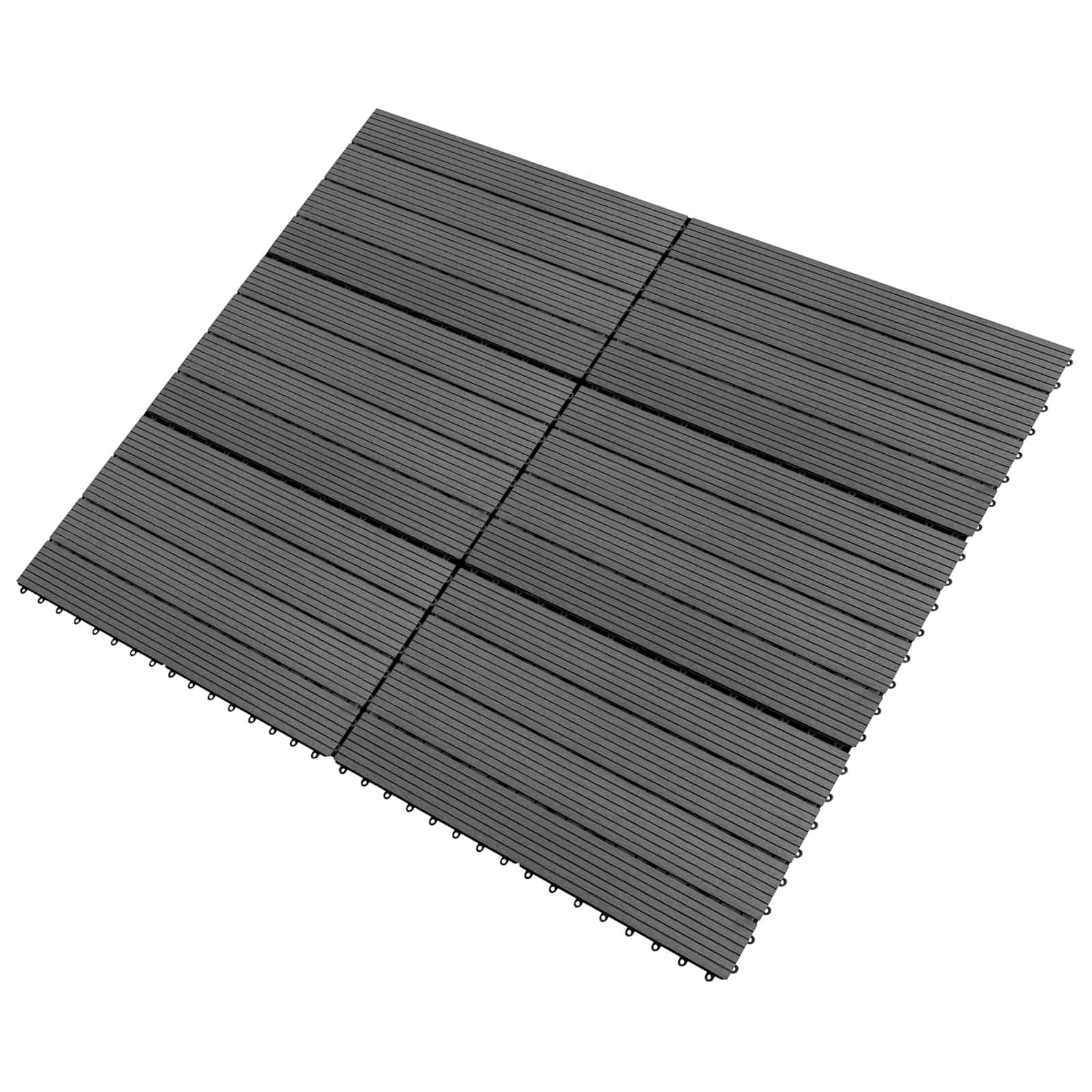 Pločice za decking 6 pcs Sivi 60 x 30 cm Drvoplastična smjesa