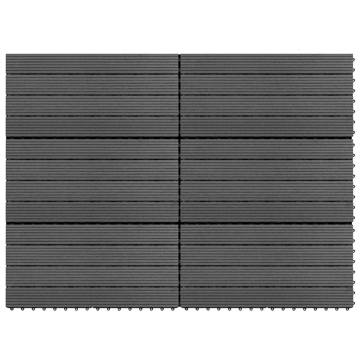 Pločice za decking 6 pcs Sivi 60 x 30 cm Drvoplastična smjesa