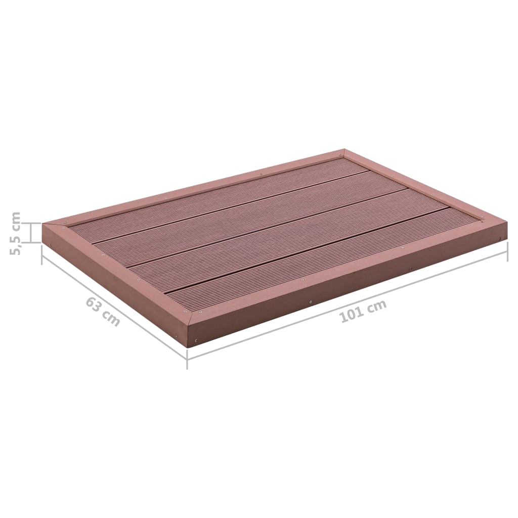 Podni element za solarni tuš smeđi 101 x 63 x 5,5 cm WPC