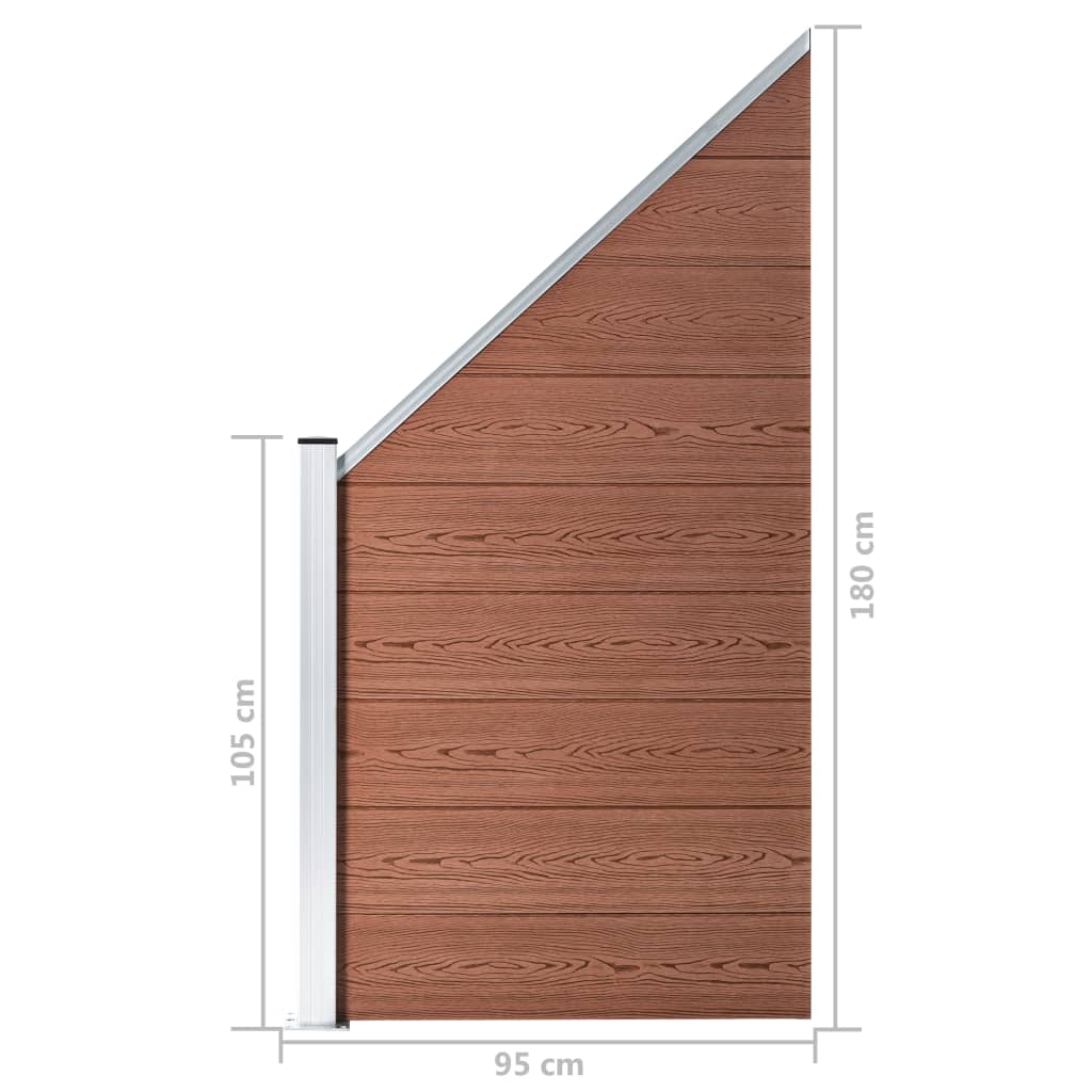 Panel za ogradu WPC 95 x (105 - 180) cm smeđi