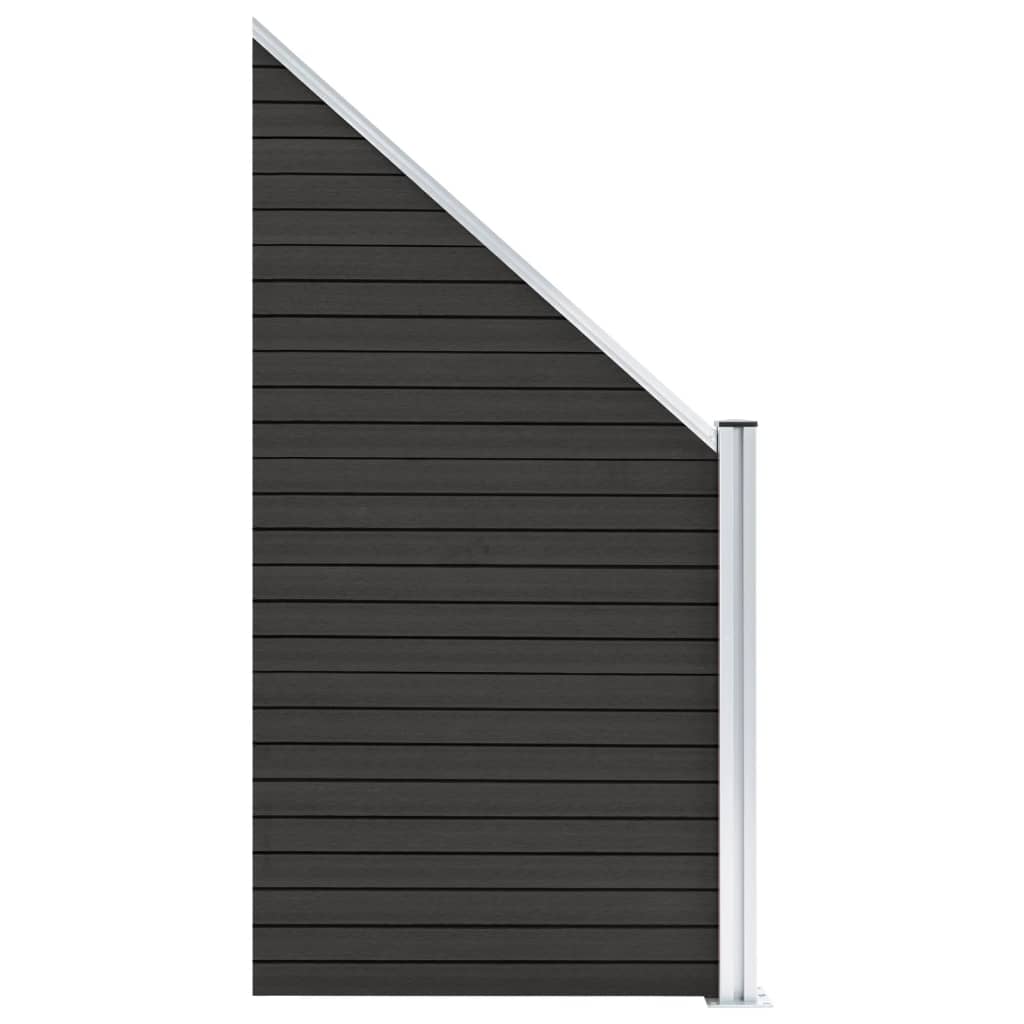 Panel za ogradu WPC 95 x (105 - 180) cm sivi