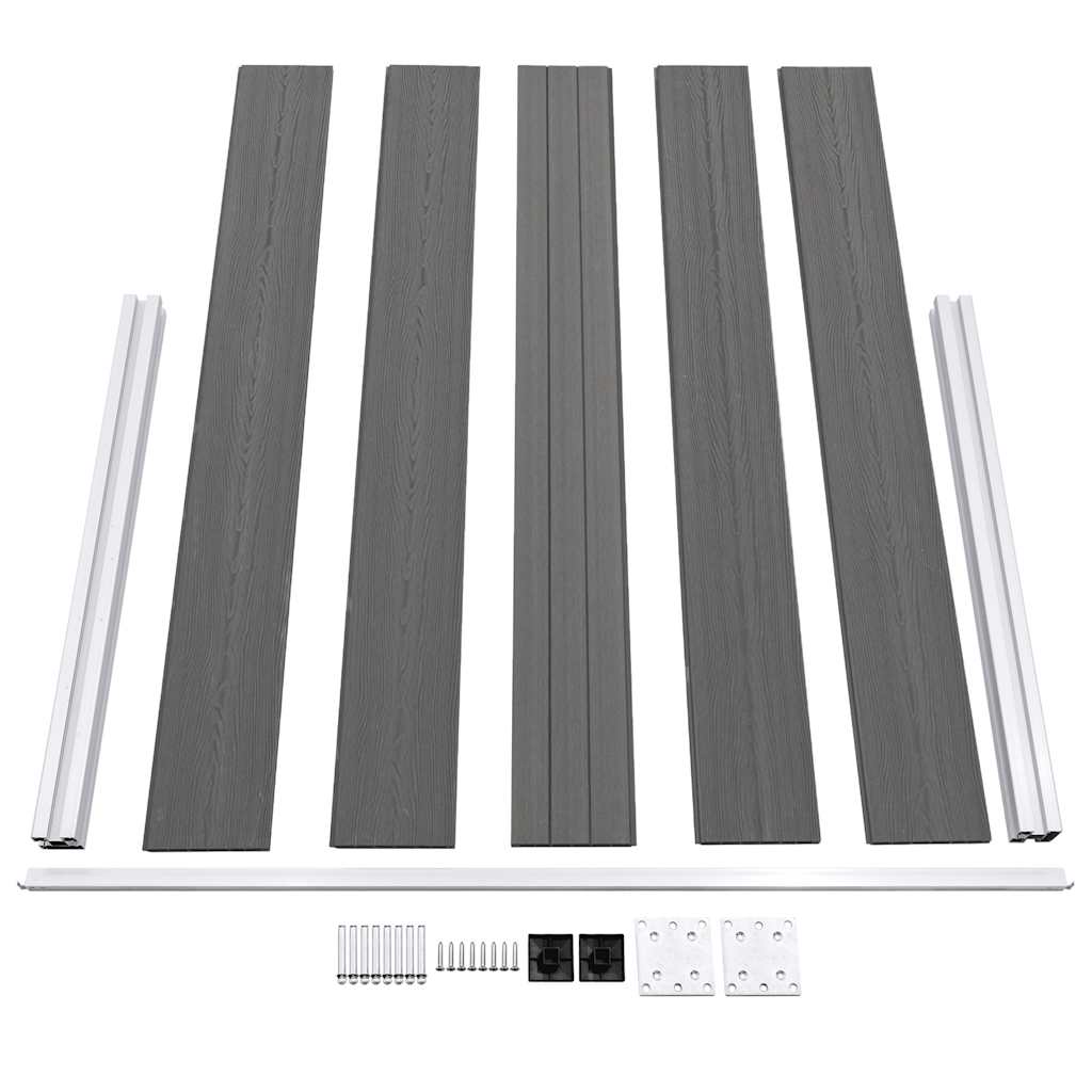 Vrtna ograda WPC 180 x 105 cm siva