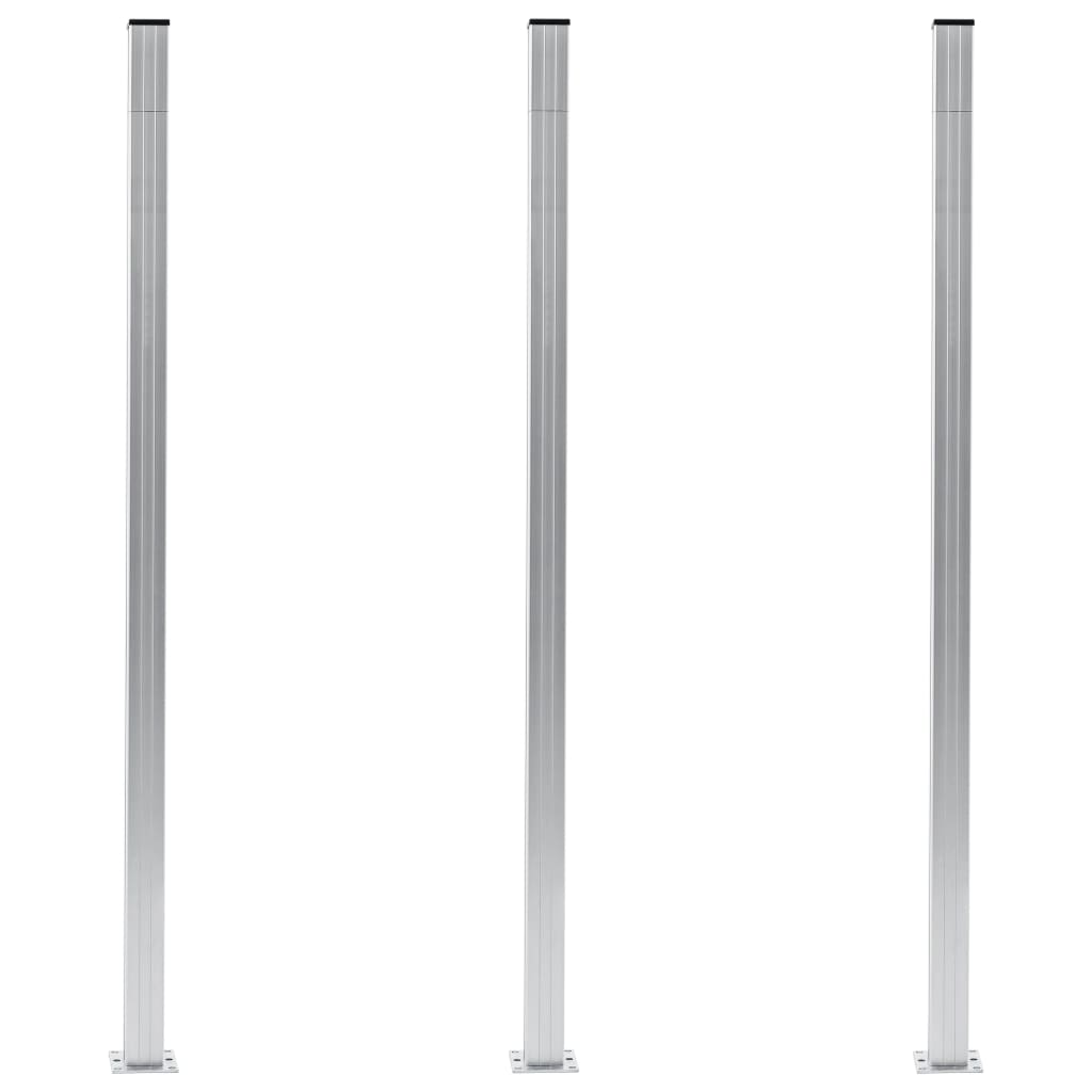 Stupovi za ogradu 3 kom aluminijski 185 cm