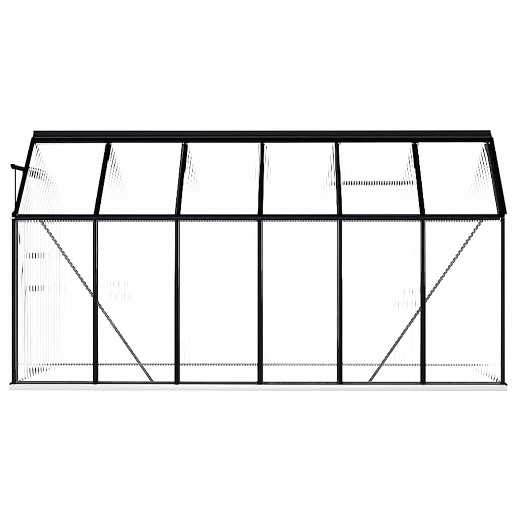 Staklenik s okvirom antracit 7,03 m² aluminijski