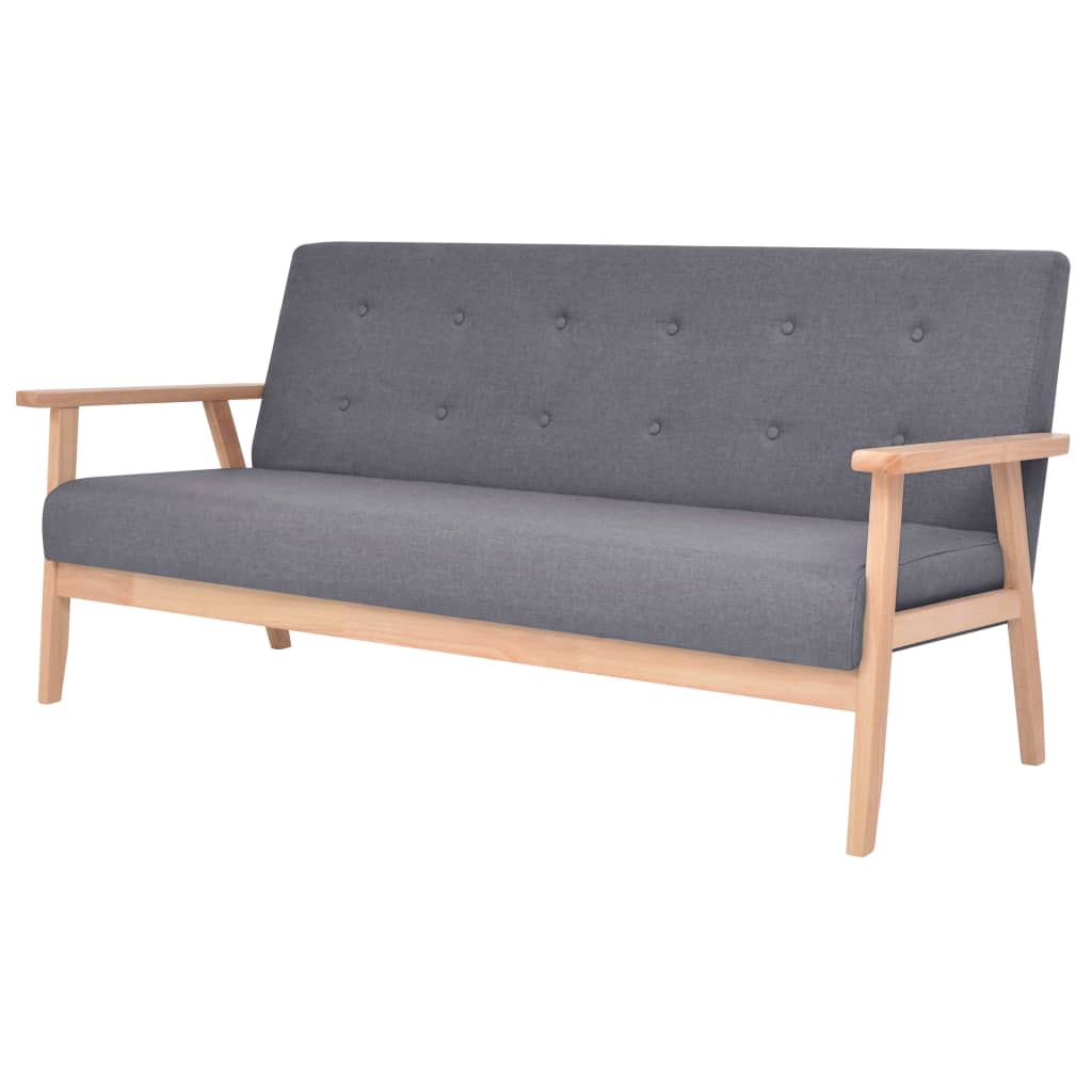 3-dijelni set sofa od tkanine tamnosivi