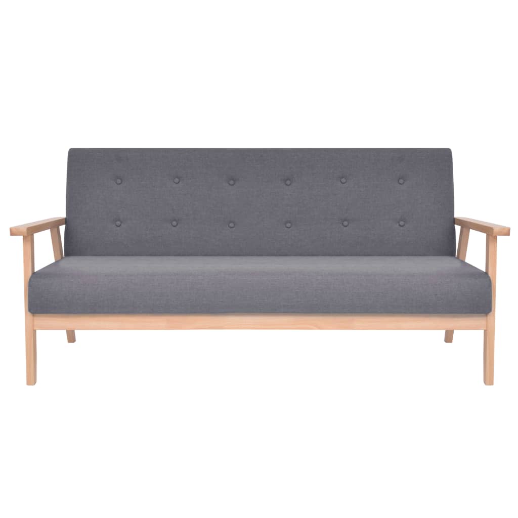 3-dijelni set sofa od tkanine tamnosivi