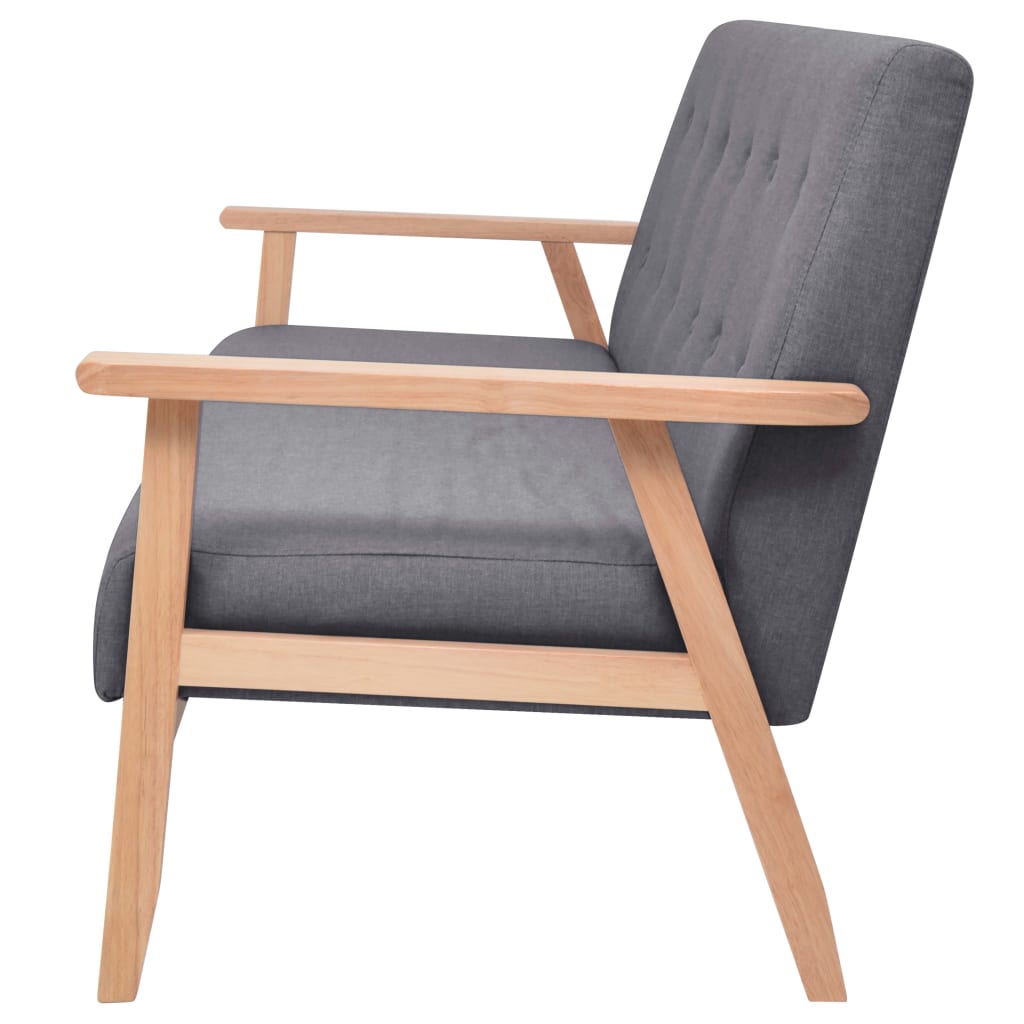3-dijelni set sofa od tkanine tamnosivi