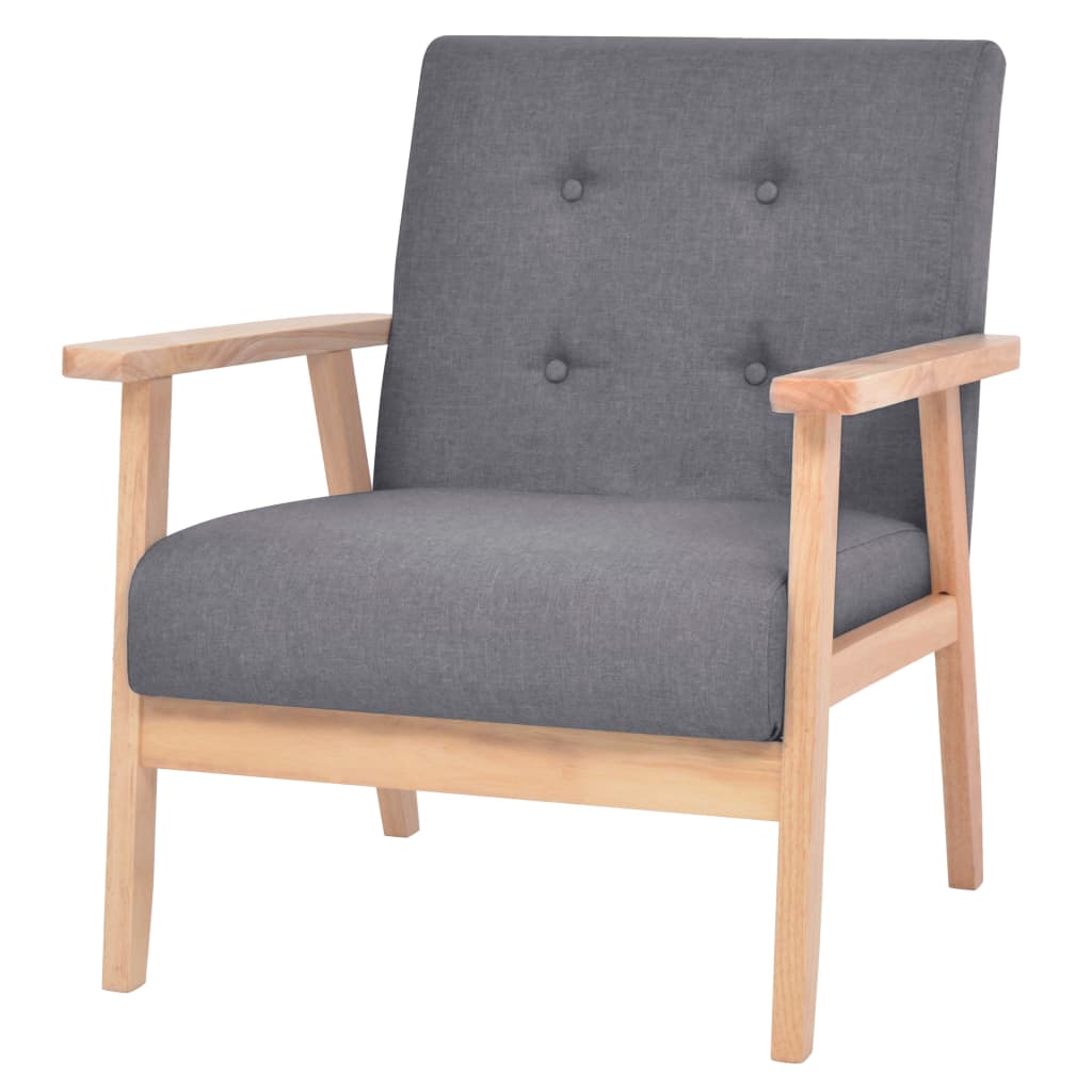 3-dijelni set sofa od tkanine tamnosivi