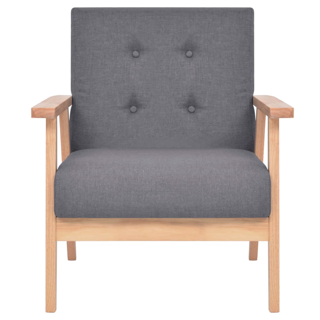 3-dijelni set sofa od tkanine tamnosivi