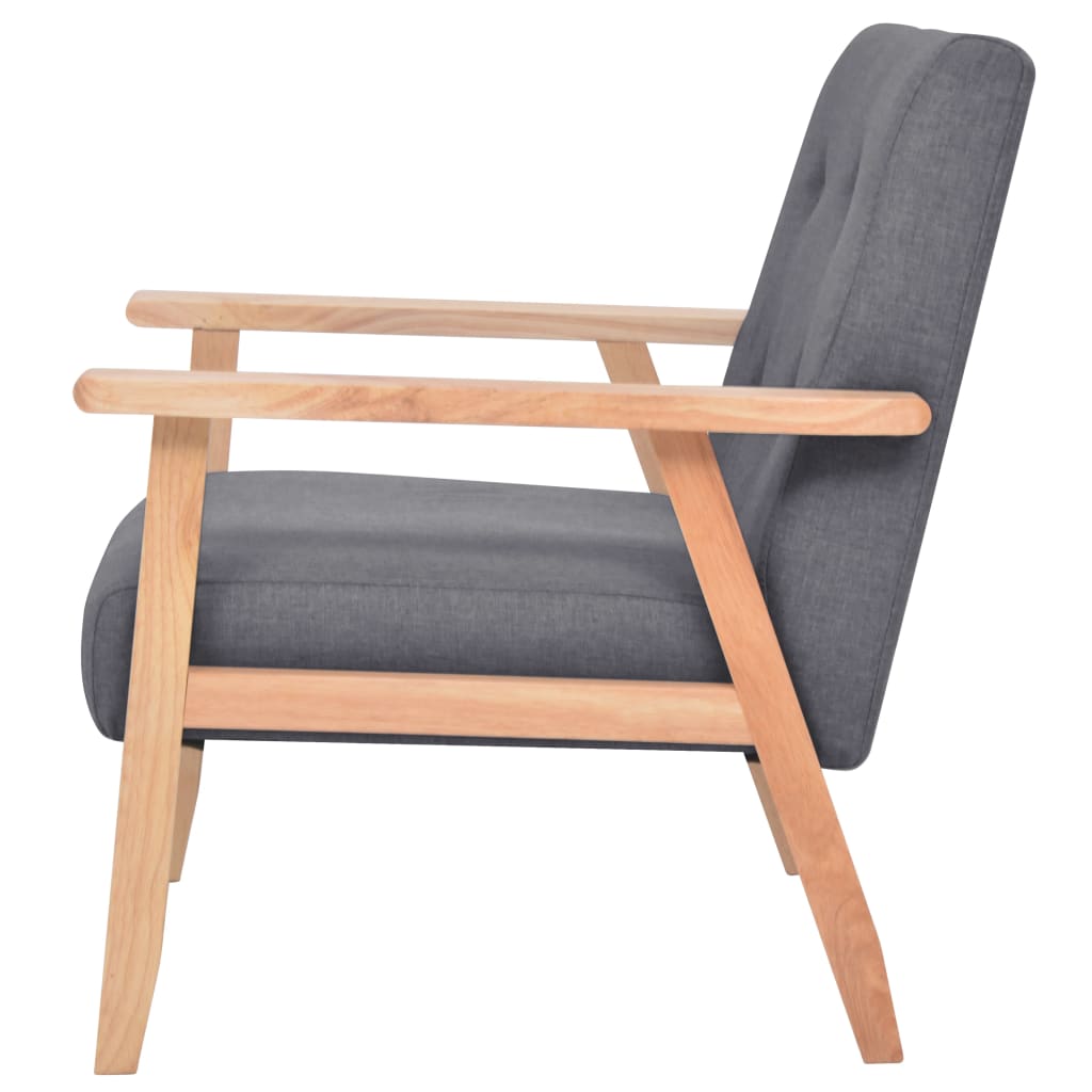 3-dijelni set sofa od tkanine tamnosivi