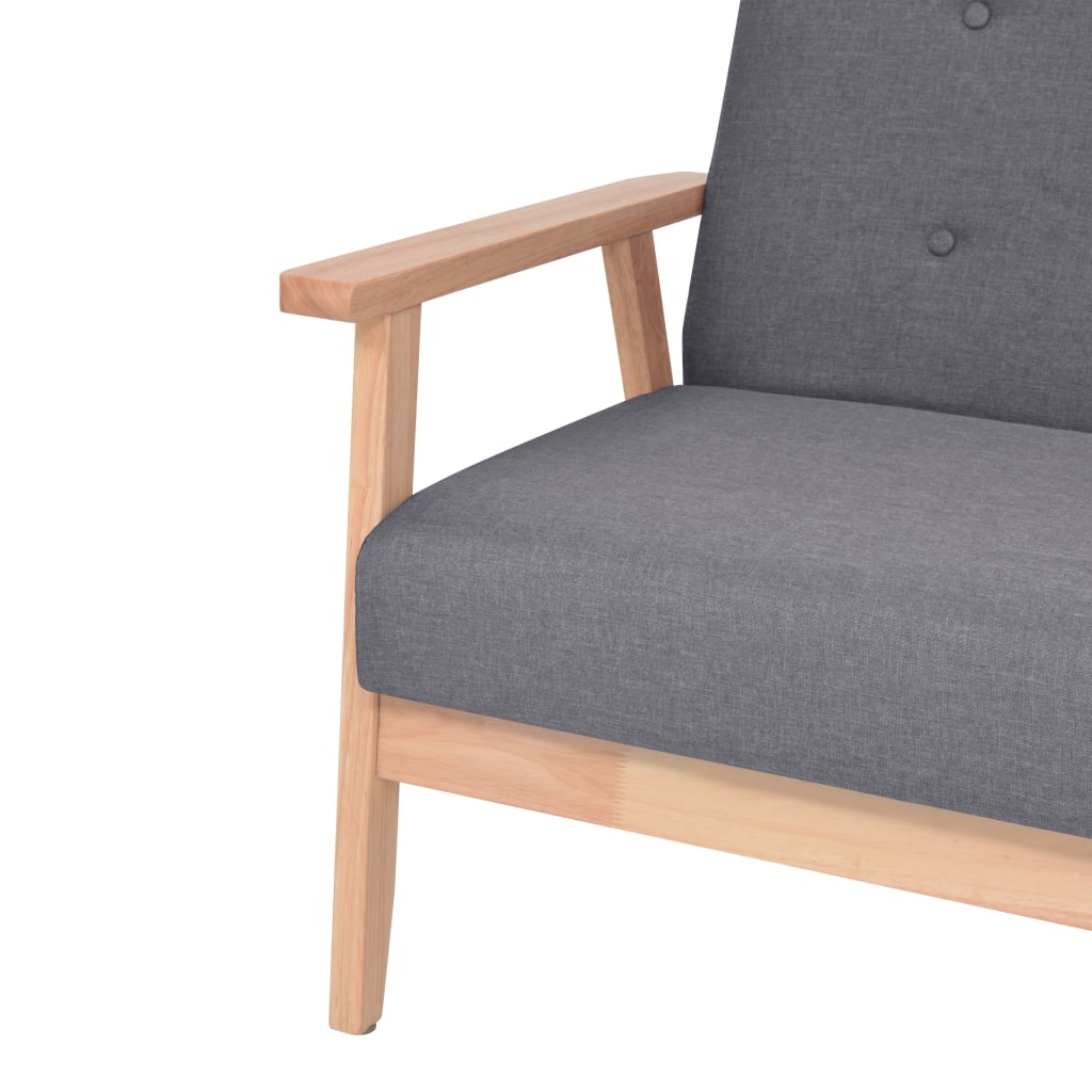 3-dijelni set sofa od tkanine tamnosivi