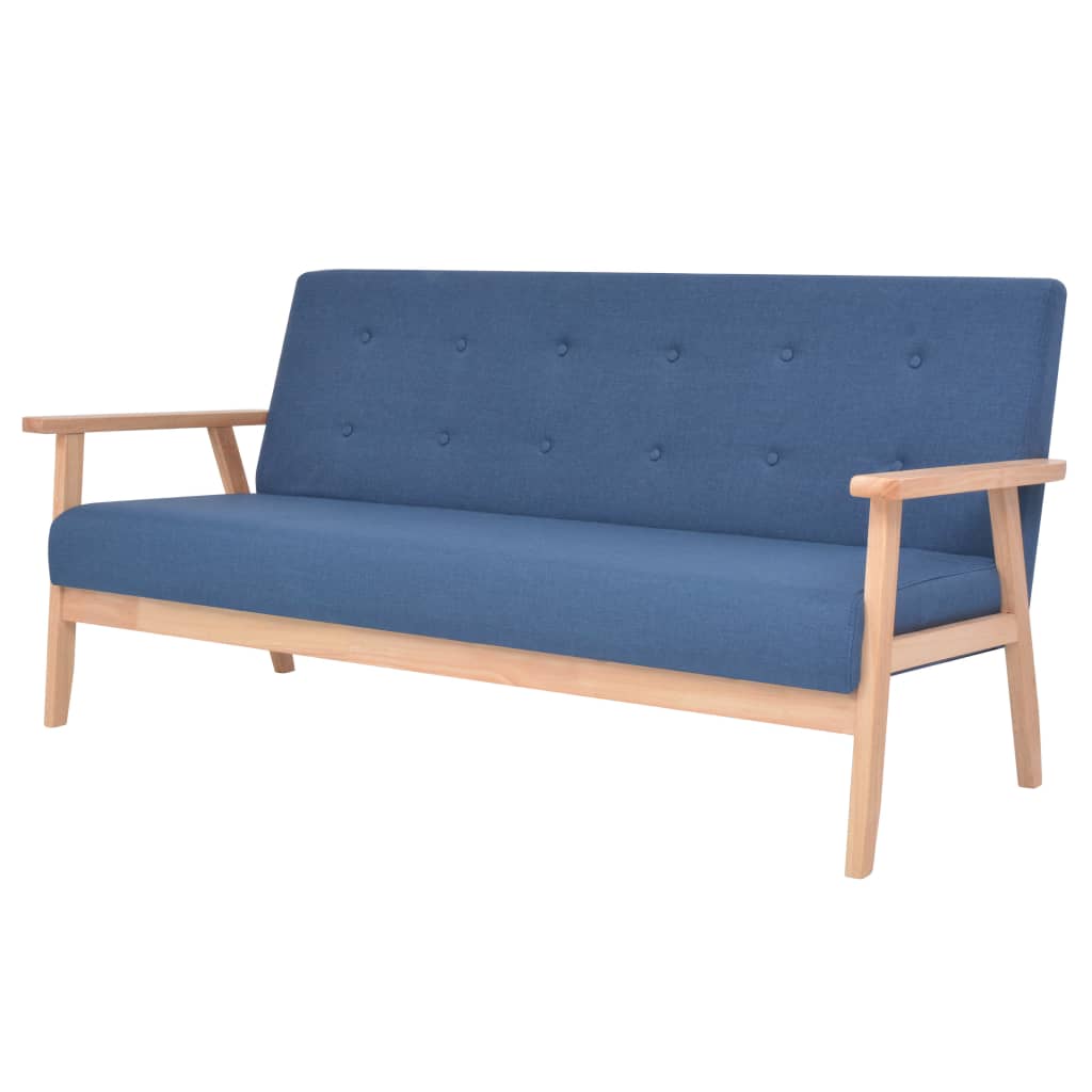 3-dijelni set sofa od tkanine plavi