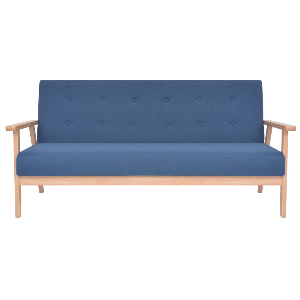 3-dijelni set sofa od tkanine plavi
