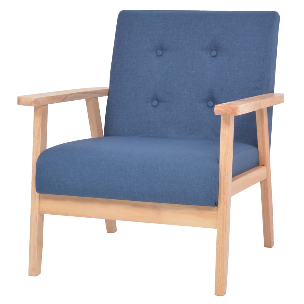 3-dijelni set sofa od tkanine plavi