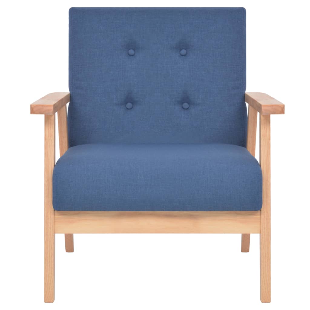 3-dijelni set sofa od tkanine plavi