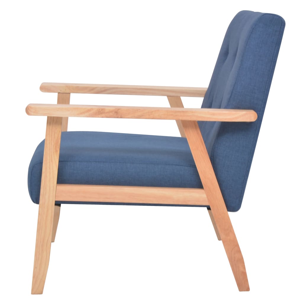 3-dijelni set sofa od tkanine plavi