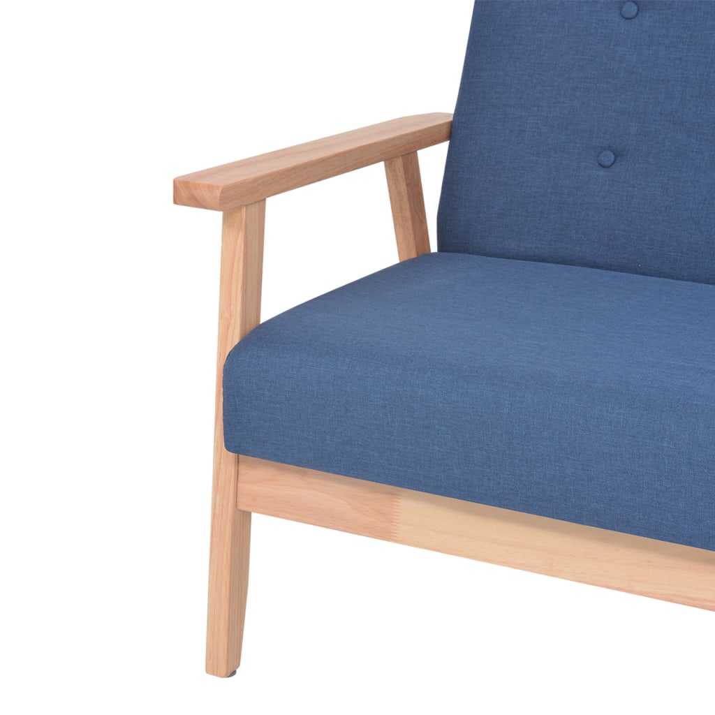 3-dijelni set sofa od tkanine plavi