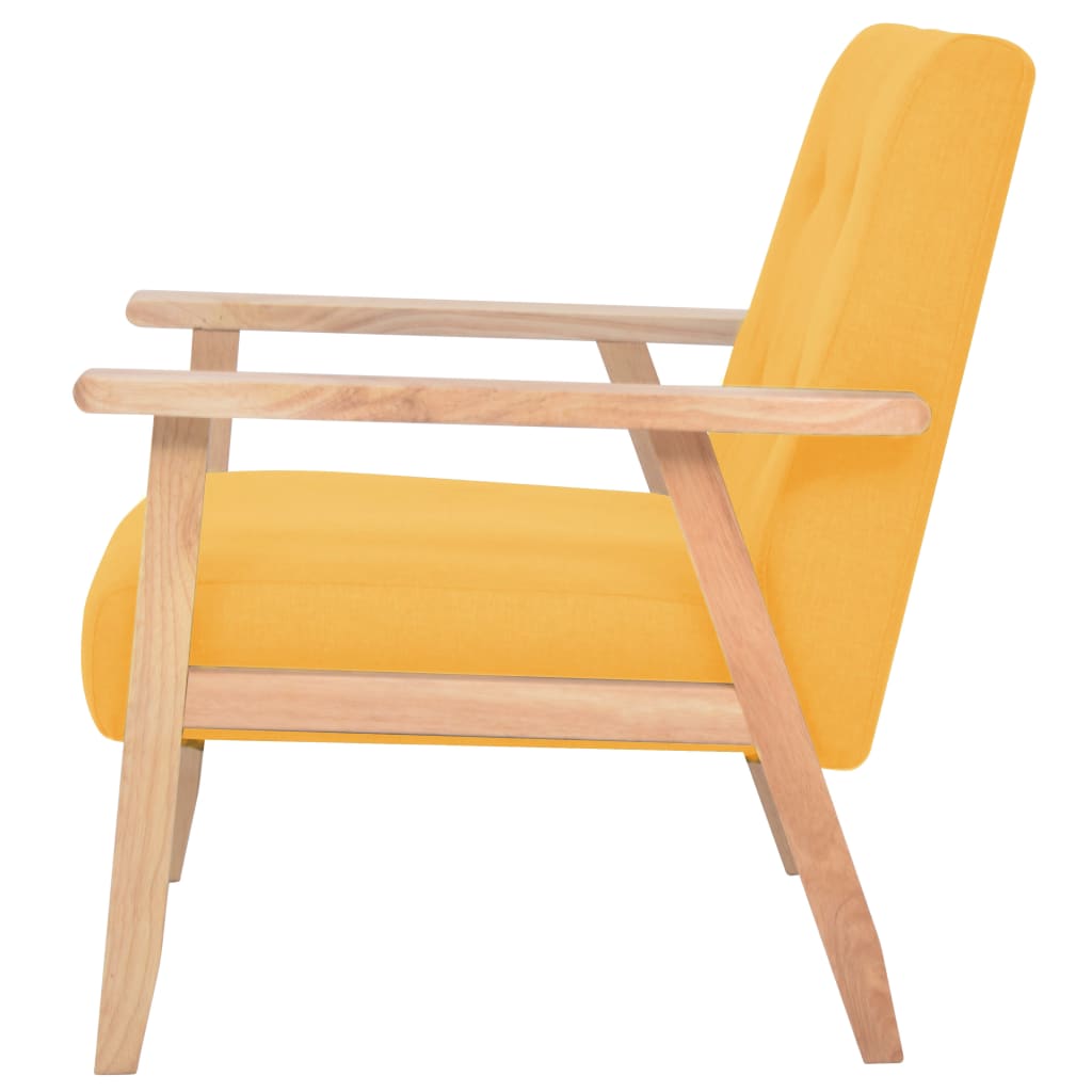 3-dijelni set sofa od tkanine žuti