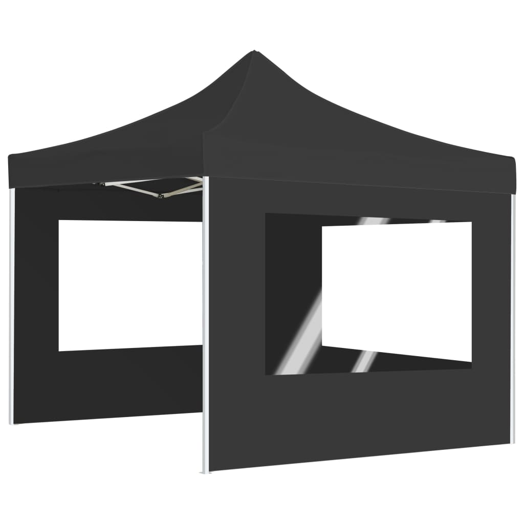 Sklopivi šator za zabave sa zidovima aluminijski 2x2 m antracit