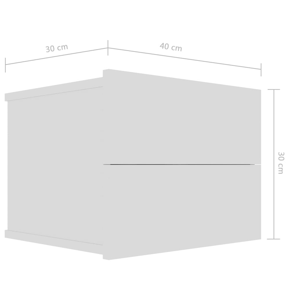 Noćni ormarići 2 kom bijeli 40 x 30 x 30 cm konstruirano drvo