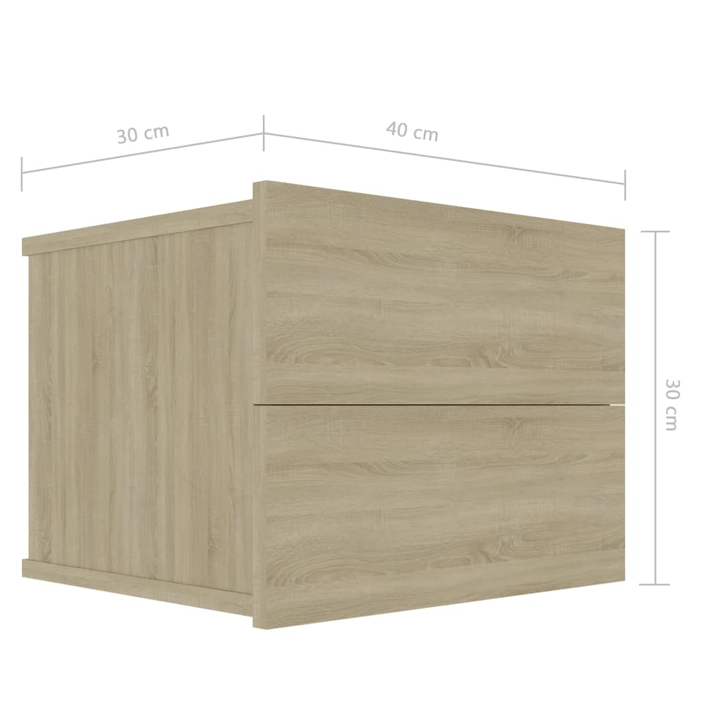 Noćni ormarići 2 kom boja hrasta 40x30x30 cm konstruirano drvo