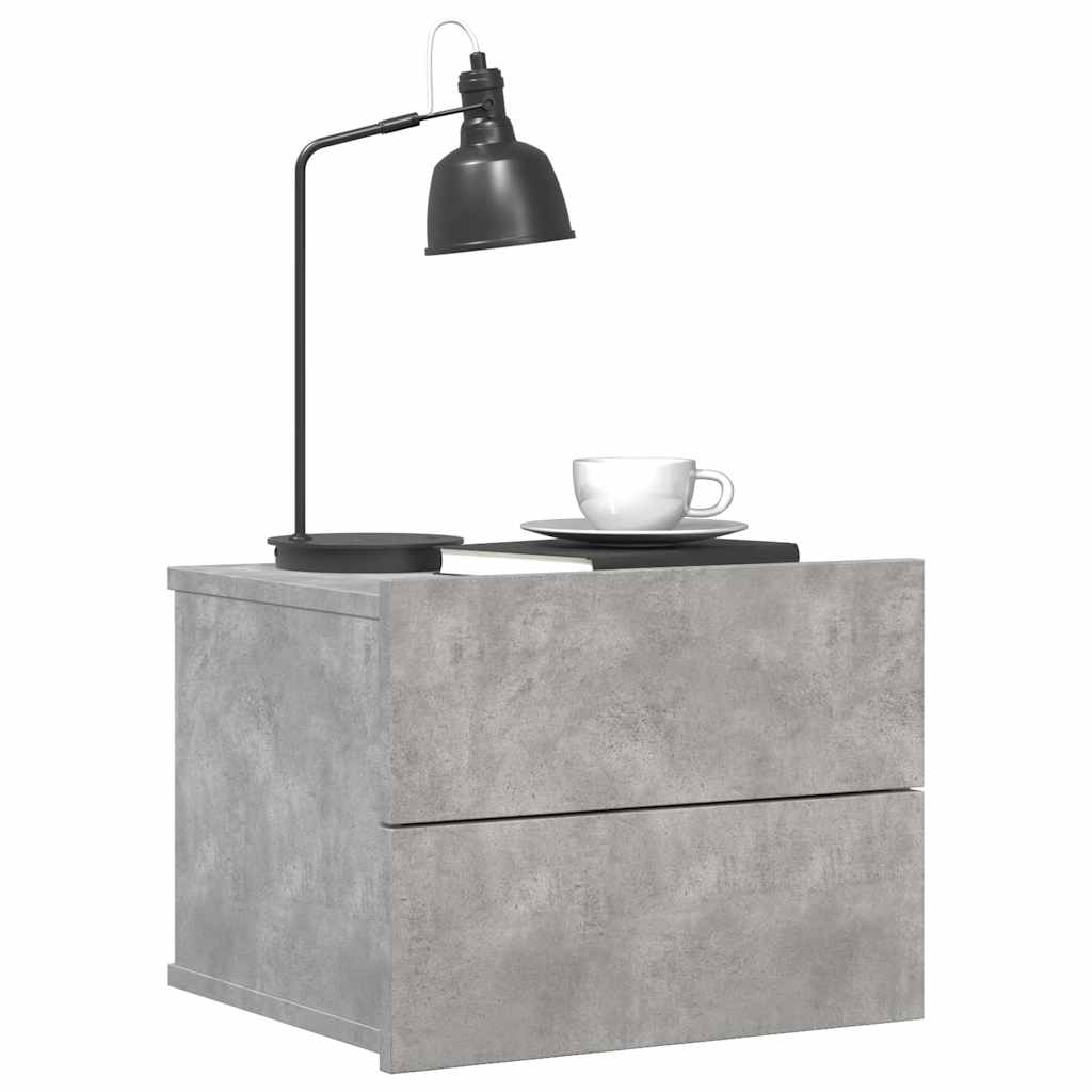 Noćni ormarići 2 kom boja betona 40x30x30 cm konstruirano drvo