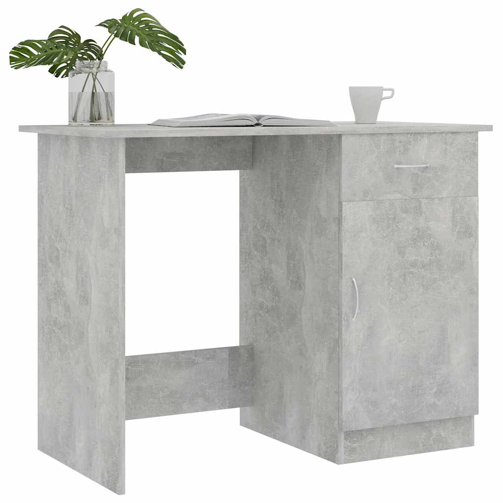 Radni stol siva boja betona 100 x 50 x 76 cm konstruirano drvo