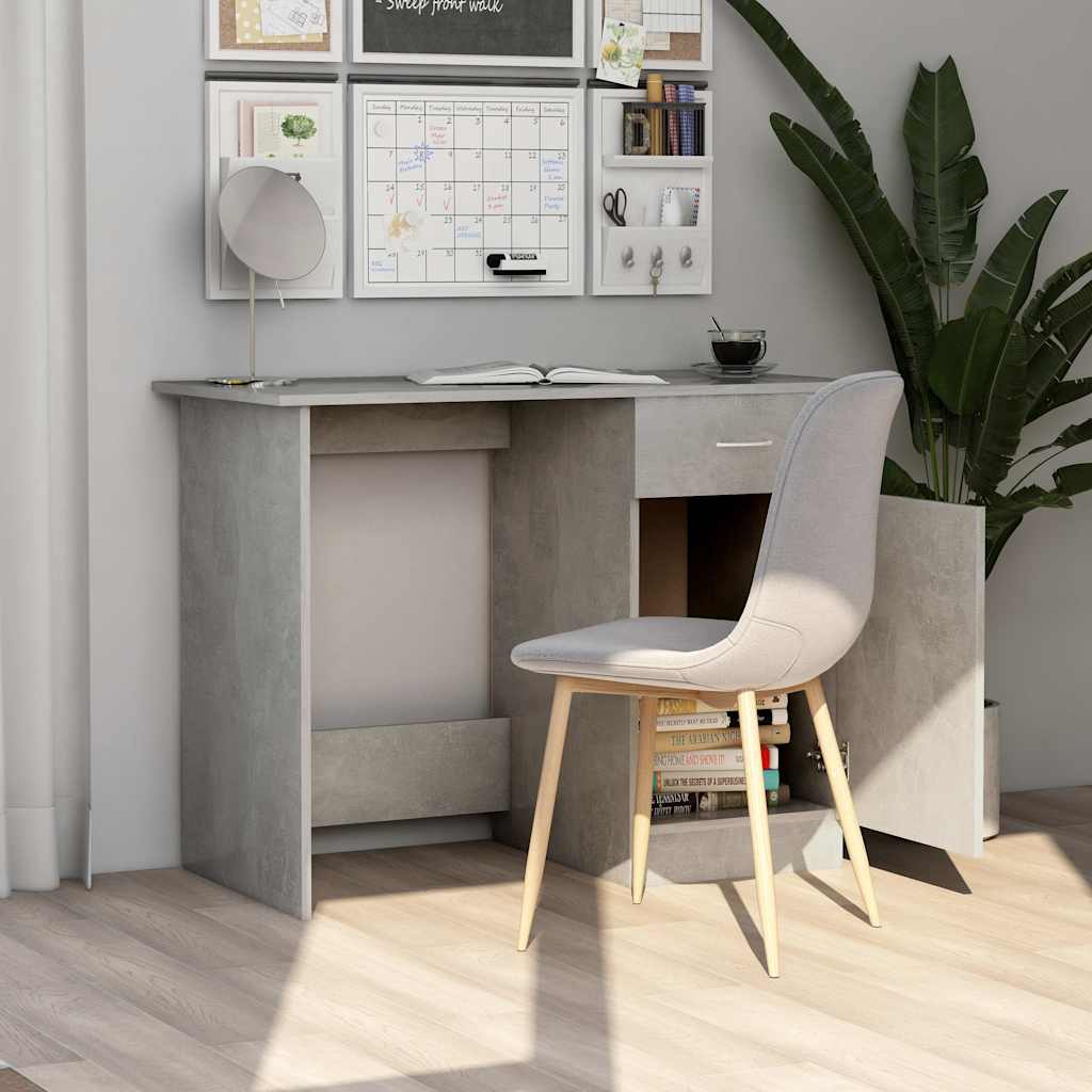 Radni stol siva boja betona 100 x 50 x 76 cm konstruirano drvo