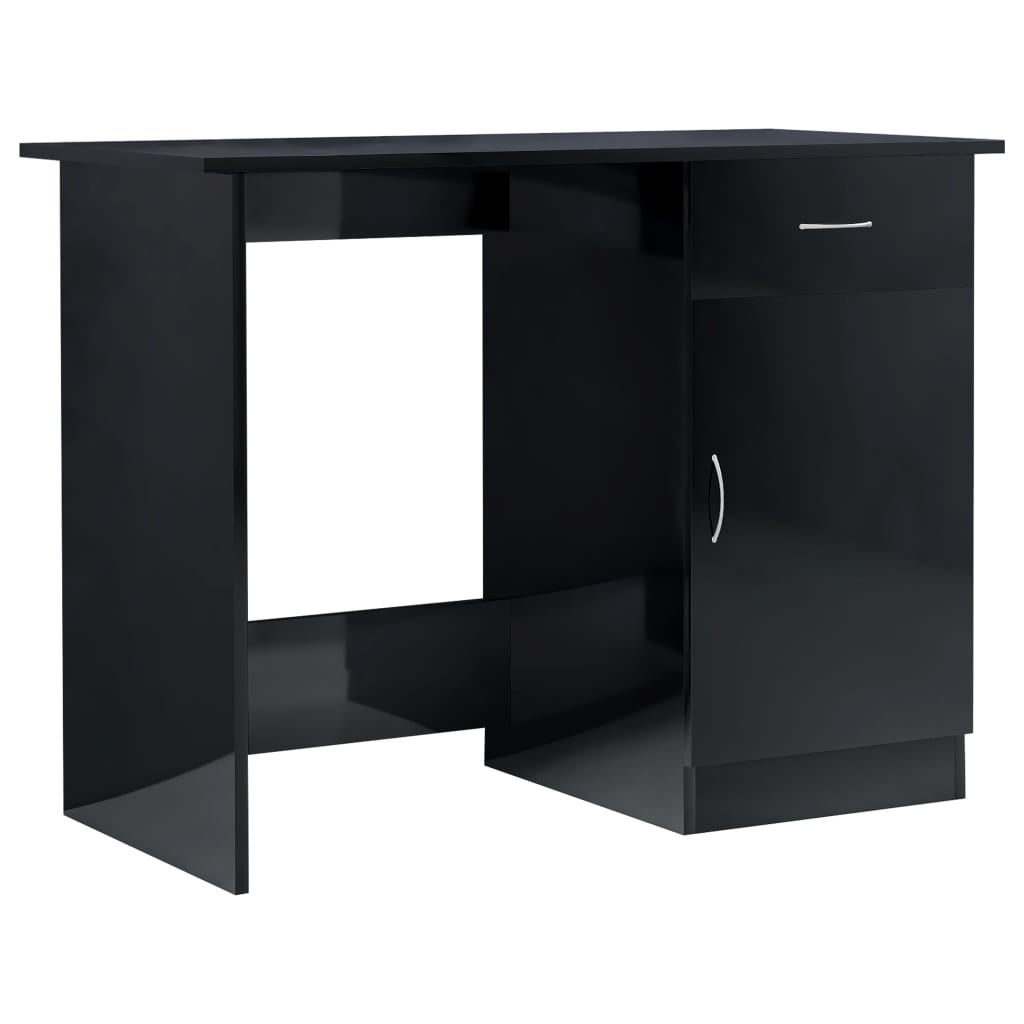 Radni stol visoki sjaj crni 100 x 50 x 76 cm od iverice