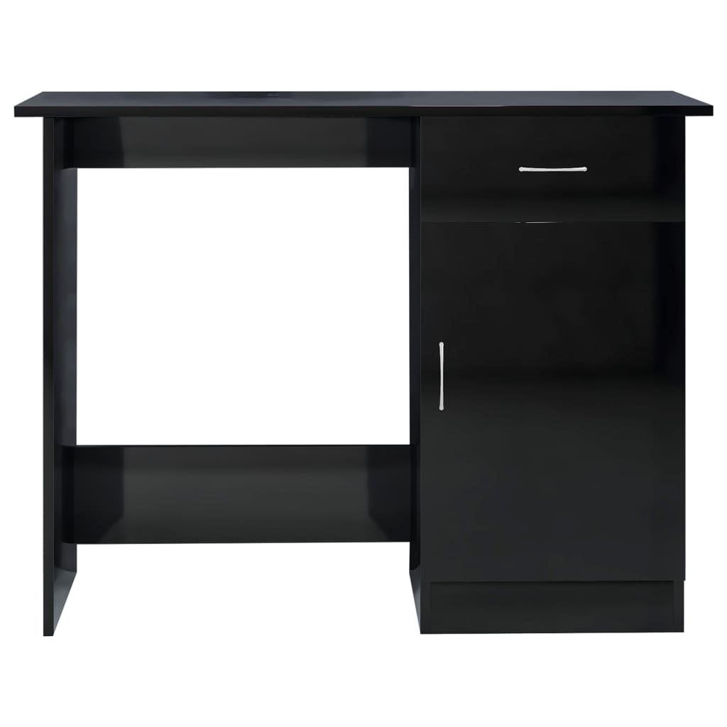 Radni stol visoki sjaj crni 100 x 50 x 76 cm od iverice