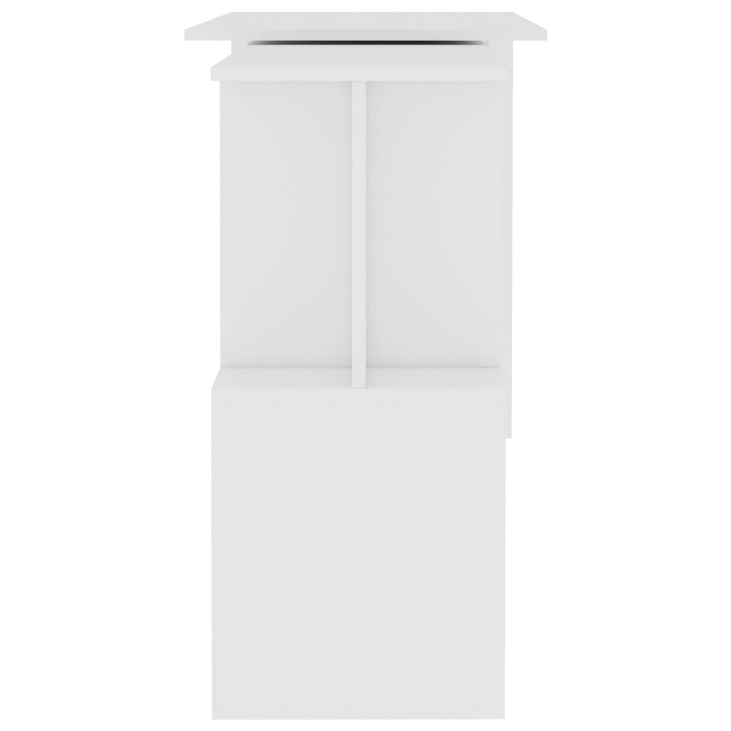 Kutni radni stol bijeli 200 x 50 x 76 cm od konstruiranog drva