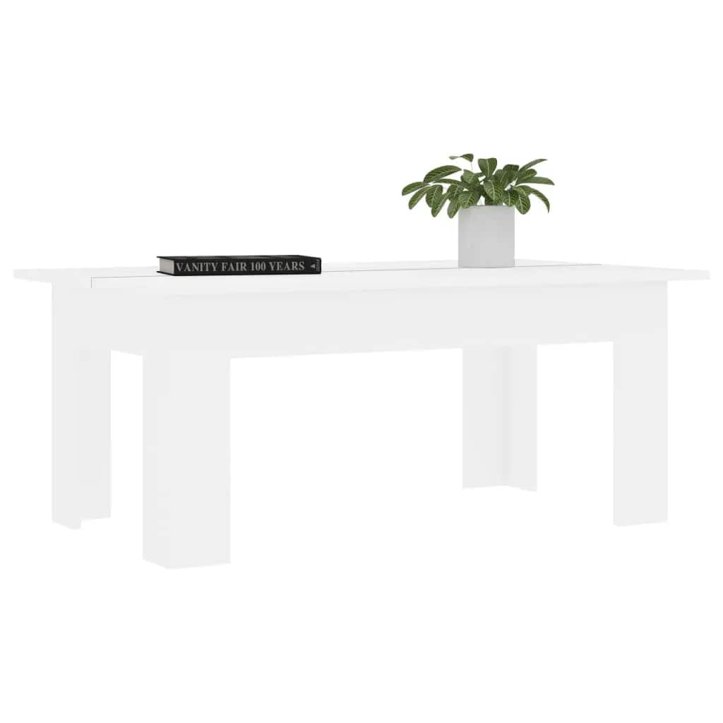 Stolić za kavu bijeli 100 x 60 x 42 cm od konstruiranog drva