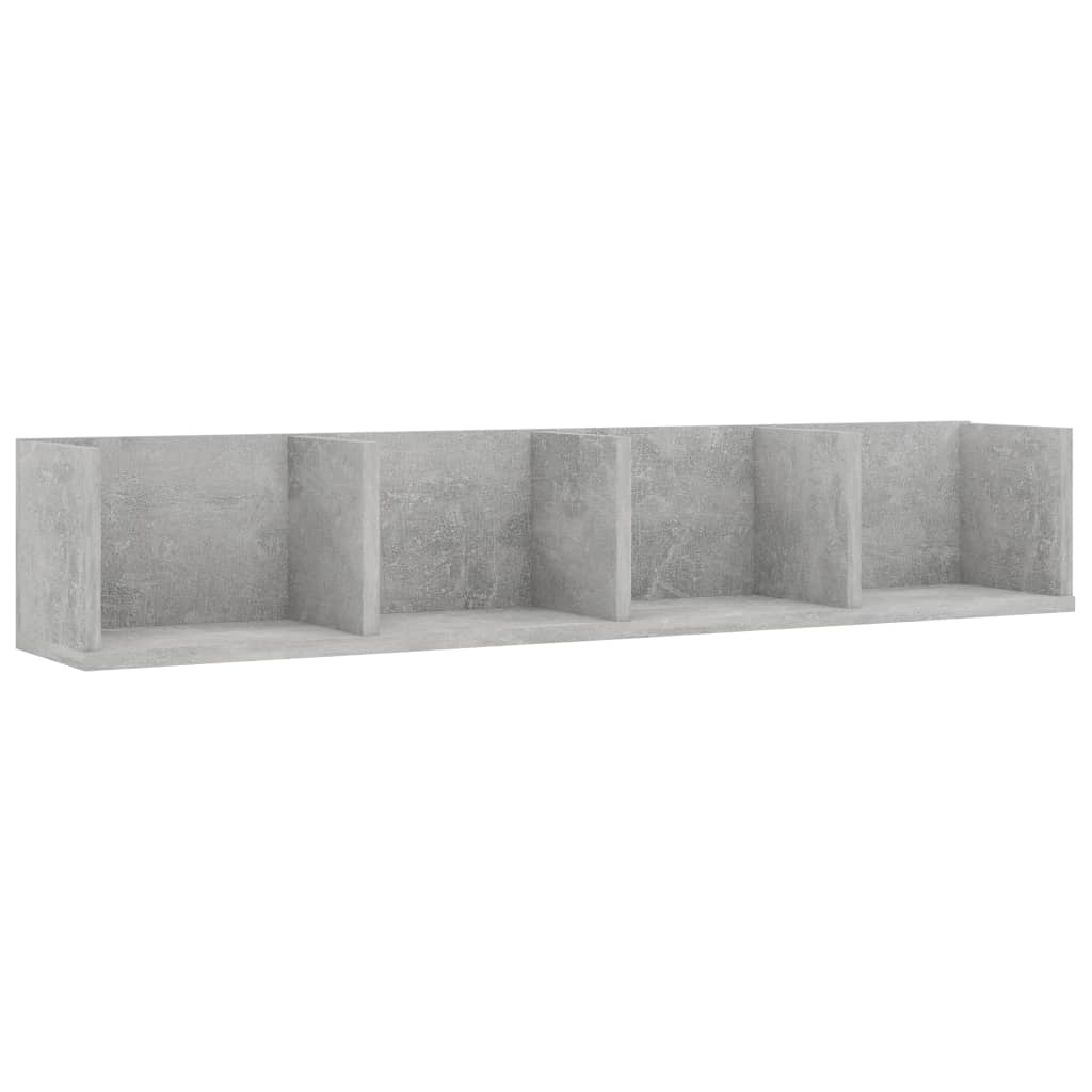 Zidna polica za CD-ove boja betona 100 x 18 x 18 cm drvena