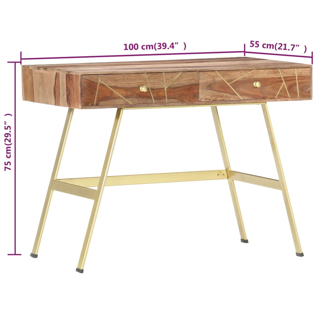 Pisaći stol s ladicama 100 x 55 x 75 cm masivno drvo akacije