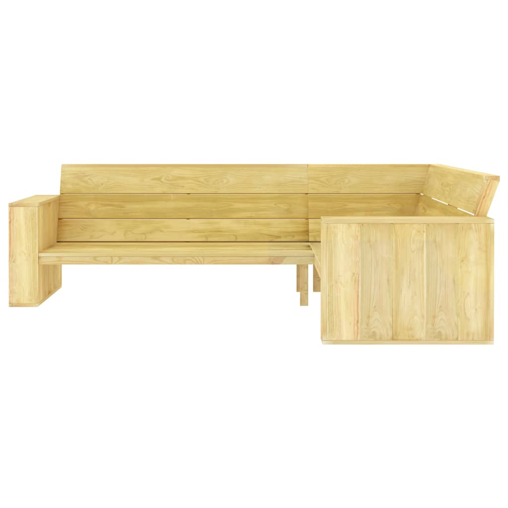 Kutna vrtna klupa 239 cm od impregnirane borovine