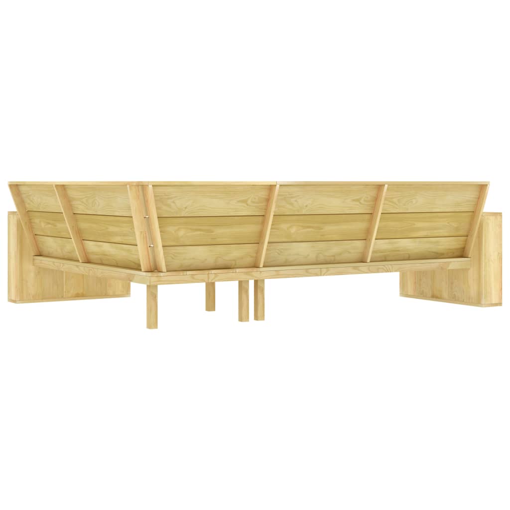Kutna vrtna klupa 239 cm od impregnirane borovine