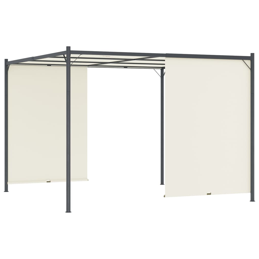 Pergola s podesivim krovom krem bijela 3 x 3 m čelična