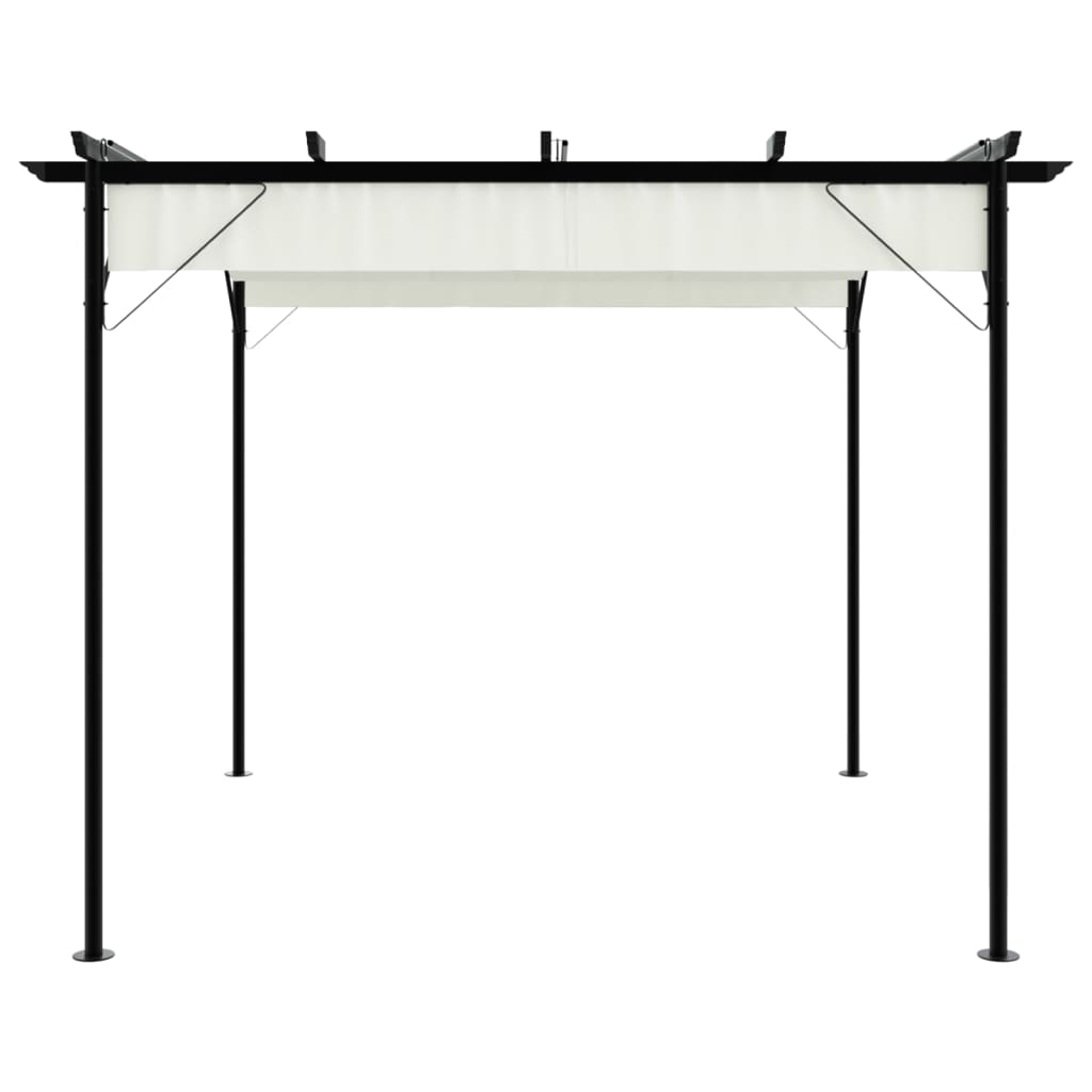 Pergola s pomičnim krovom krem bijela 3 x 3 m čelična