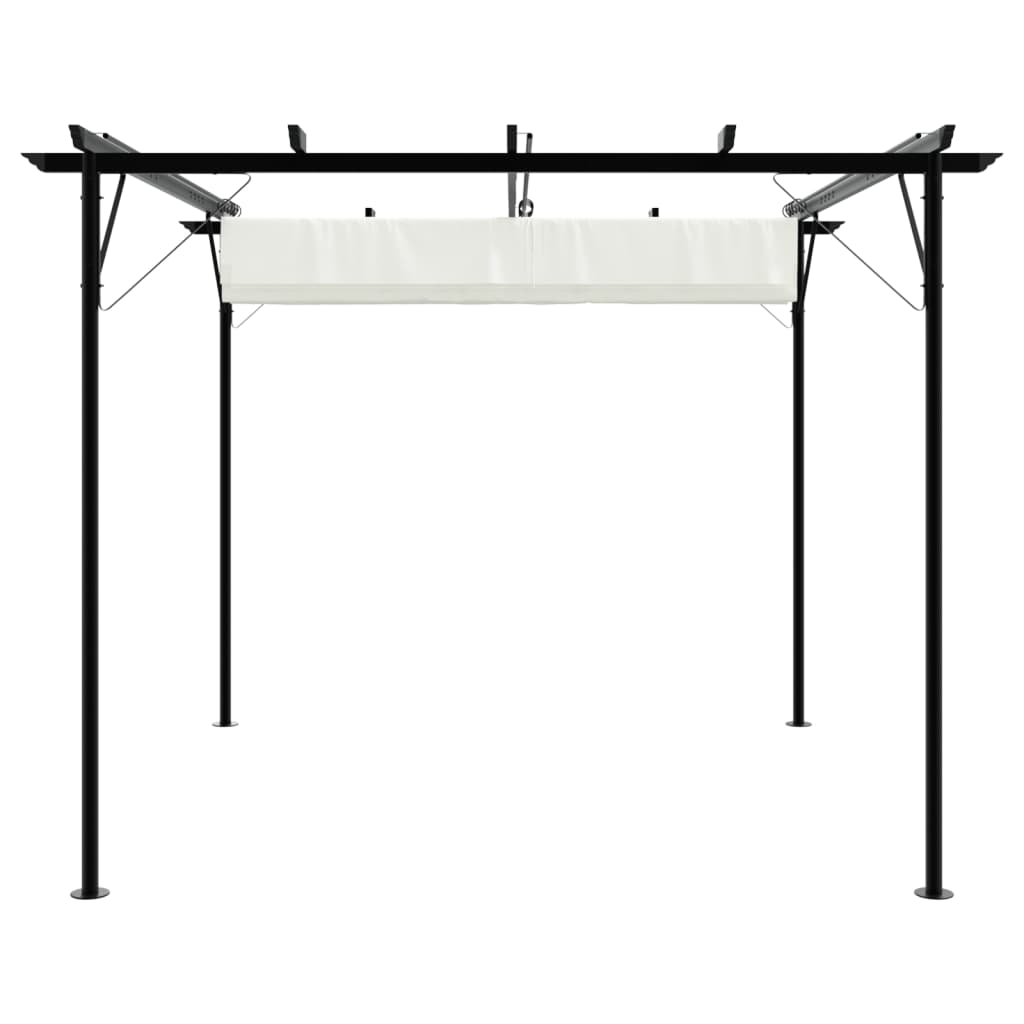 Pergola s pomičnim krovom krem bijela 3 x 3 m čelična