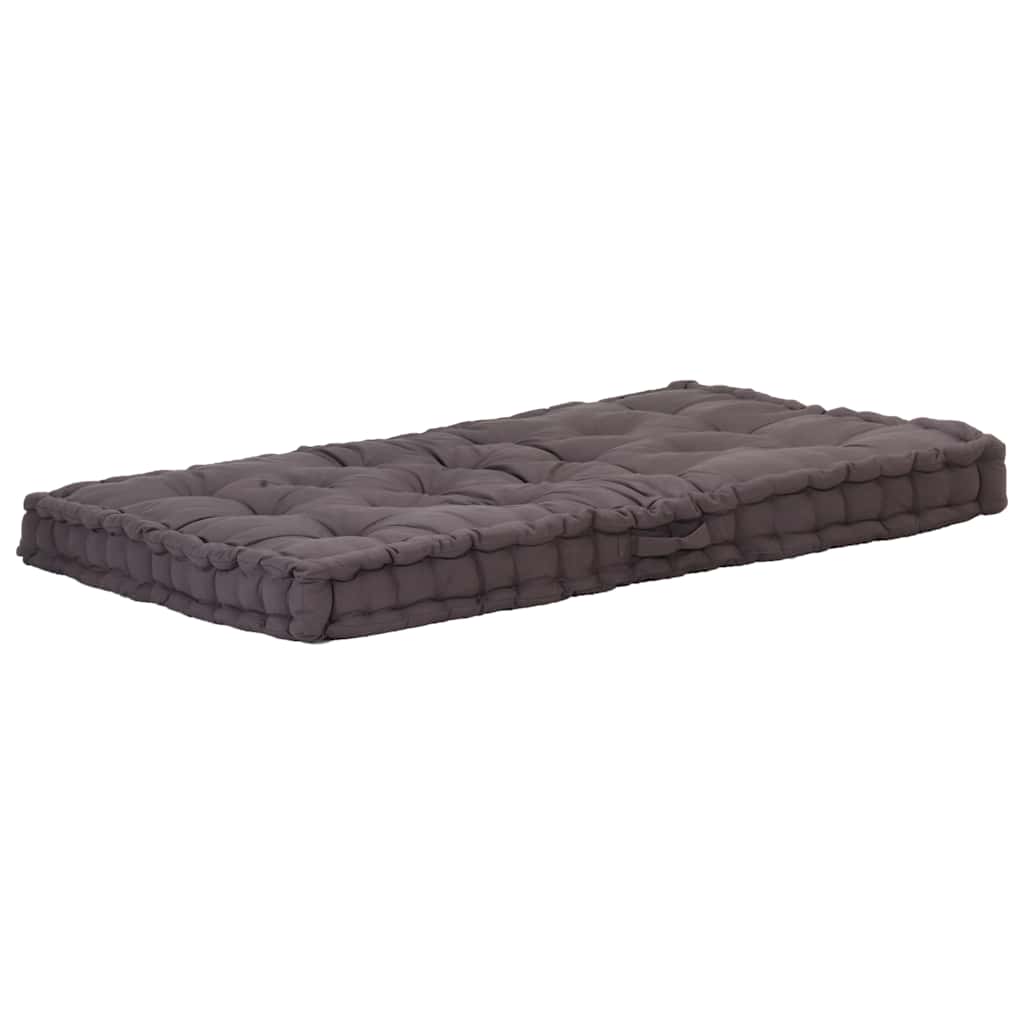 Paletni podni jastuk pamučni 120 x 80 x 10 cm antracit