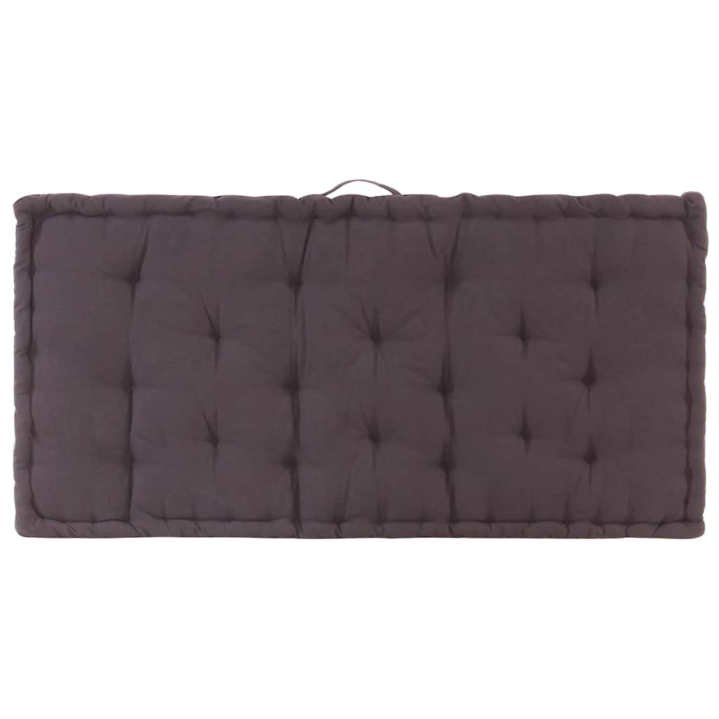 Paletni podni jastuk pamučni 120 x 80 x 10 cm antracit