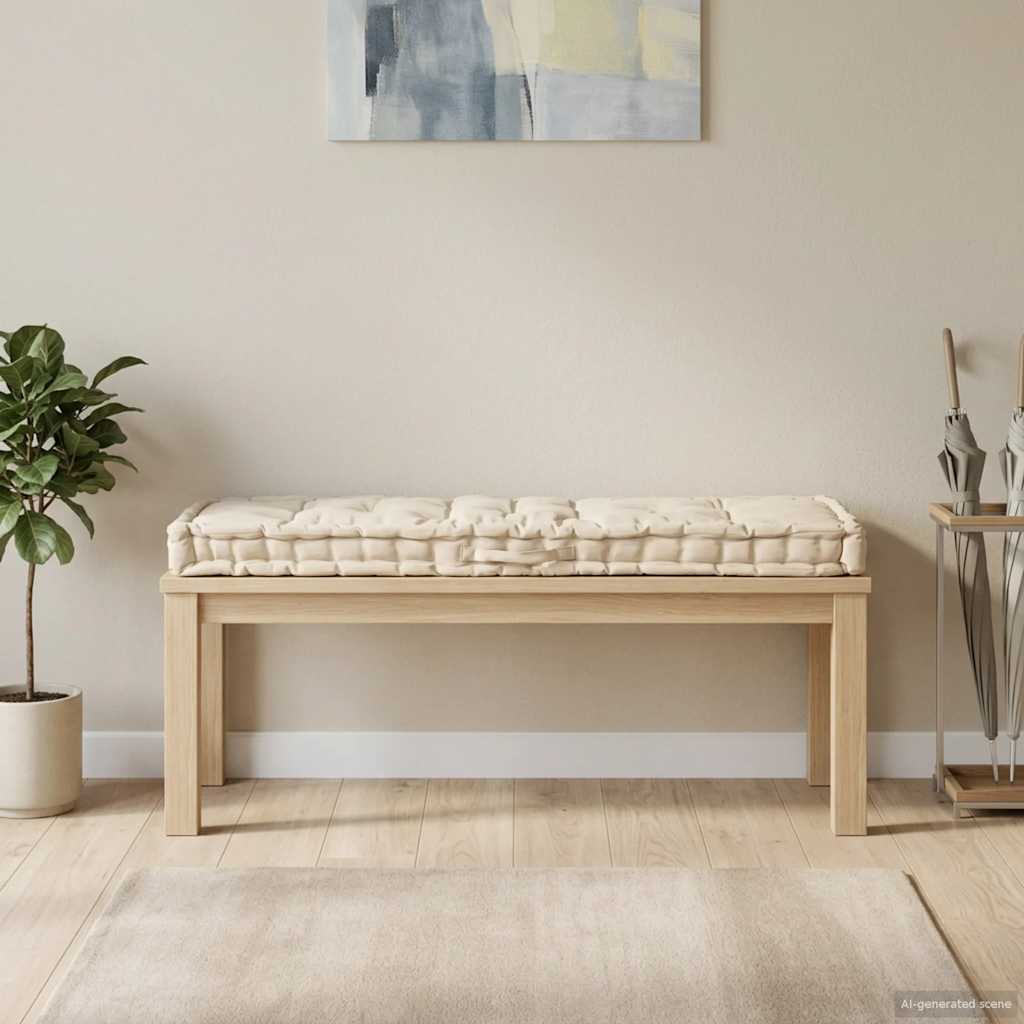 Paletni podni jastuk pamučni 120 x 40 x 7 cm bež